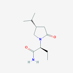 molecular formula C11H20N2O2 B3327619 (S)-2-((S)-4-Isopropyl-2-oxopyrrolidin-1-yl)butanamide CAS No. 357334-83-9