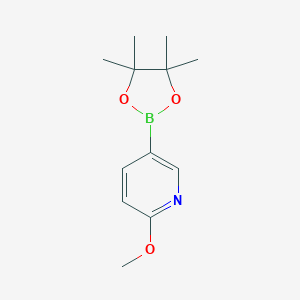 molecular formula C12H18BNO3 B033277 2-Methoxy-5-(4,4,5,5-tetramethyl-1,3,2-dioxaborolan-2-yl)pyridine CAS No. 445264-61-9