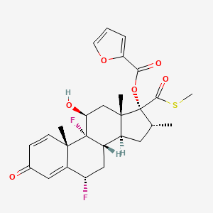 molecular formula C27H30F2O6S B3327916 Des-Fluoromethyl S-Methyl Fluticasone Furoate CAS No. 397864-58-3