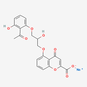 molecular formula C21H17NaO9 B3328015 sodium 5-(3-[2-acetyl-3-hydroxyphenoxy]-2-hydroxypropoxy)-4-oxo-4H-1-benzopyran-2-carboxylate CAS No. 40820-38-0