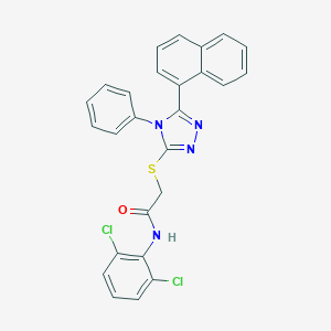 molecular formula C26H18Cl2N4OS B332811 N~1~-(2,6-DICHLOROPHENYL)-2-{[5-(1-NAPHTHYL)-4-PHENYL-4H-1,2,4-TRIAZOL-3-YL]SULFANYL}ACETAMIDE 