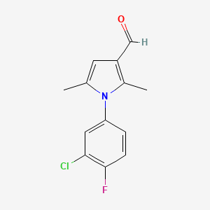 molecular formula C13H11ClFNO B3328192 1-(3-Chloro-4-fluorophenyl)-2,5-dimethyl-1h-pyrrole-3-carbaldehyde CAS No. 428498-85-5