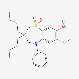 3,3-Dibutyl-8-hydroxy-7-(methylthio)-5-phenyl-2,3,4,5-tetrahydrobenzo[b][1,4]thiazepine 1,1-dioxide