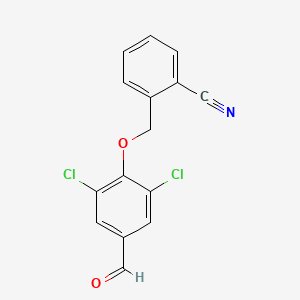 2-[(2,6-Dichloro-4-formylphenoxy)methyl]benzonitrile
