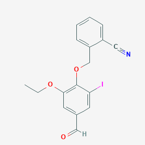 2-[(2-Ethoxy-4-formyl-6-iodophenoxy)methyl]benzonitrile