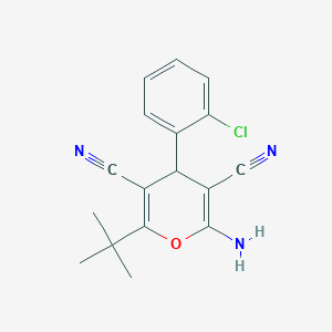 2-amino-6-tert-butyl-4-(2-chlorophenyl)-4H-pyran-3,5-dicarbonitrile