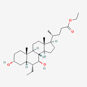 molecular formula C28H48O4 B3328386 Ethyl 3alpha,7alpha-dihydroxy-6alpha-ethyl-5beta-cholan-24-oate CAS No. 459789-98-1