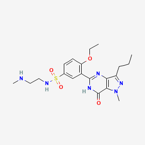 B3328463 4-Ethoxy-3-(1-methyl-7-oxo-3-propyl-6,7-dihydro-1H-pyrazolo[4,3-d]pyrimidin-5-yl)-N-(2-(methylamino)ethyl)benzenesulfonamide CAS No. 466684-88-8