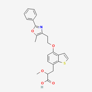 molecular formula C24H23NO5S B3328504 2-Methoxy-3-(4-(2-(5-methyl-2-phenyloxazol-4-yl)ethoxy)benzo[b]thiophen-7-yl)propanoic acid CAS No. 475479-24-4