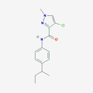 molecular formula C15H18ClN3O B332854 N~3~-[4-(SEC-BUTYL)PHENYL]-4-CHLORO-1-METHYL-1H-PYRAZOLE-3-CARBOXAMIDE 