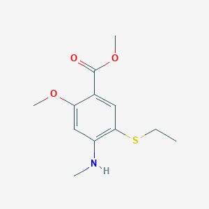 molecular formula C12H17NO3S B3328552 Methyl 5-ethylthio-2-methoxy-4-methylaminobenzoate CAS No. 483304-04-7