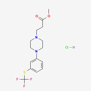 molecular formula C15H20ClF3N2O2S B3328662 Methyl 3-(4-(3-((trifluoromethyl)thio)phenyl)piperazin-1-yl)propanoate hydrochloride CAS No. 50786-83-9