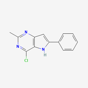 molecular formula C13H10ClN3 B3328862 4-Chloro-2-methyl-6-phenyl-5H-pyrrolo[3,2-d]pyrimidine CAS No. 52617-71-7