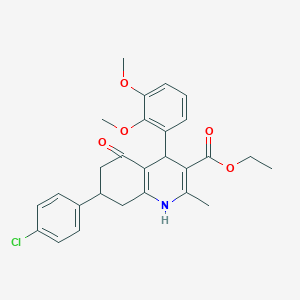 molecular formula C27H28ClNO5 B332902 ethyl 7-(4-chlorophenyl)-4-(2,3-dimethoxyphenyl)-2-methyl-5-oxo-1,4,5,6,7,8-hexahydroquinoline-3-carboxylate 