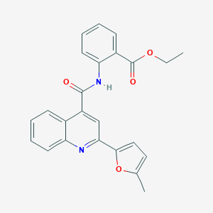 molecular formula C24H20N2O4 B332909 ETHYL 2-[2-(5-METHYLFURAN-2-YL)QUINOLINE-4-AMIDO]BENZOATE 