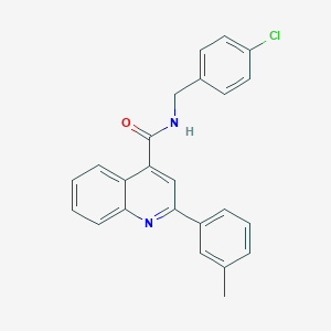 molecular formula C24H19ClN2O B332921 N-[(4-chlorophenyl)methyl]-2-(3-methylphenyl)quinoline-4-carboxamide 