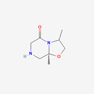molecular formula C8H14N2O2 B3329333 (8As)-3,8a-dimethyl-3,6,7,8-tetrahydro-2H-[1,3]oxazolo[3,2-a]pyrazin-5-one CAS No. 579467-22-4