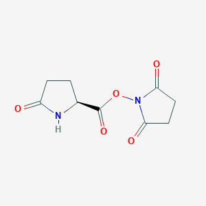 molecular formula C9H10N2O5 B3329461 (S)-Pyroglutamic acid succinimidyl CAS No. 59850-85-0