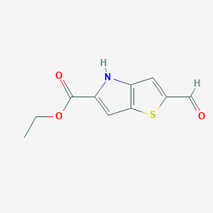 molecular formula C10H9NO3S B3329477 ethyl 2-formyl-4H-thieno[3,2-b]pyrrole-5-carboxylate CAS No. 59958-27-9