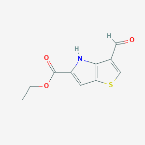 molecular formula C10H9NO3S B3329480 Ethyl 3-formyl-4H-thieno[3,2-b]pyrrole-5-carboxylate CAS No. 59958-28-0