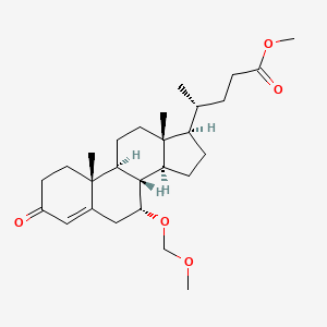molecular formula C27H42O5 B3329594 Methyl (R)-4-((7R,8S,9S,10R,13R,14S,17R)-7-(methoxymethoxy)-10,13-dimethyl-3-oxo-2,3,6,7,8,9,10,11,12,13,14,15,16,17-tetradecahydro-1H-cyclopenta[a]phenanthren-17-yl)pentanoate CAS No. 610313-90-1