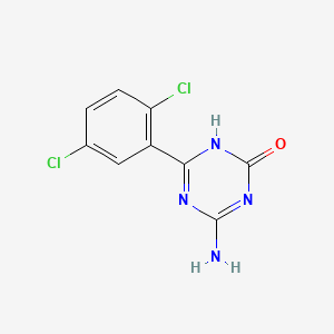 molecular formula C9H6Cl2N4O B3329619 s-Triazin-2-ol, 4-amino-6-(2,5-dichlorophenyl)- CAS No. 61382-84-1