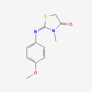 molecular formula C11H12N2O2S B3329801 2-[(4-Methoxyphenyl)imino]-3-methyl-1,3-thiazolidin-4-one CAS No. 63500-81-2