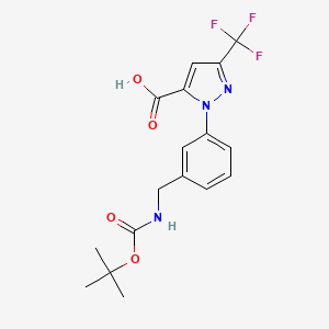 2-[3-(tert-butoxycarbonylaminomethyl)phenyl]-5-trifluoromethyl-2H-pyrazole-3-carboxylic acid