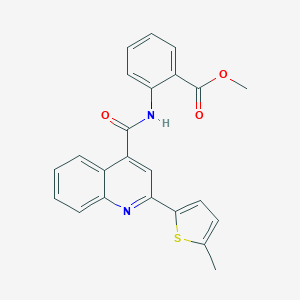molecular formula C23H18N2O3S B332986 methyl 2-[2-(5-methylthiophen-2-yl)quinoline-4-amido]benzoate 