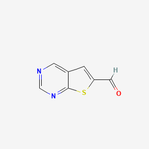 molecular formula C7H4N2OS B3329993 Thieno[2,3-d]pyrimidine-6-carbaldehyde CAS No. 655253-72-8