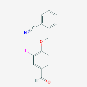 2-[(4-Formyl-2-iodophenoxy)methyl]benzonitrile