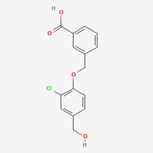 molecular formula C15H13ClO4 B3330383 3-{[2-Chloro-4-(hydroxymethyl)phenoxy]methyl}benzoic acid CAS No. 693795-82-3