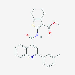 molecular formula C27H24N2O3S B333042 METHYL 2-({[2-(3-METHYLPHENYL)-4-QUINOLYL]CARBONYL}AMINO)-4,5,6,7-TETRAHYDRO-1-BENZOTHIOPHENE-3-CARBOXYLATE 