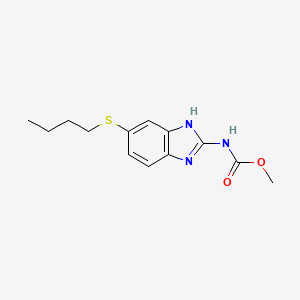 molecular formula C13H17N3O2S B3330448 Methyl-N-(5-[butylsulfanyl]-1-H-benzimidazol-2-yl)carbamate CAS No. 70484-51-4