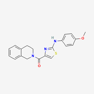 molecular formula C20H19N3O2S B3330743 3,4-dihydro-1H-isoquinolin-2-yl-[2-(4-methoxyanilino)-1,3-thiazol-4-yl]methanone CAS No. 736945-96-3
