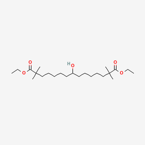 molecular formula C23H44O5 B3330751 1,15-Diethyl 8-hydroxy-2,2,14,14-tetramethylpentadecanedioate CAS No. 738606-64-9