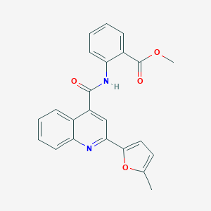 molecular formula C23H18N2O4 B333083 methyl 2-[2-(5-methylfuran-2-yl)quinoline-4-amido]benzoate 