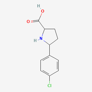 molecular formula C11H12ClNO2 B3330862 5-(4-Chlorophenyl)pyrrolidine-2-carboxylic acid CAS No. 754121-64-7