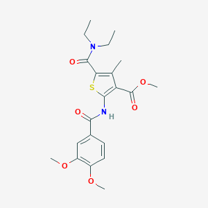 molecular formula C21H26N2O6S B333107 methyl 5-[(diethylamino)carbonyl]-2-[(3,4-dimethoxybenzoyl)amino]-4-methyl-3-thiophenecarboxylate 