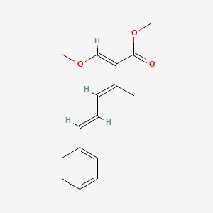 molecular formula C16H18O3 B3331350 Methyl (2E,3E,5E)-2-(methoxymethylidene)-3-methyl-6-phenylhexa-3,5-dienoate CAS No. 81436-40-0
