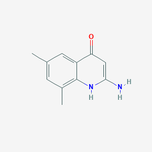 molecular formula C11H12N2O B3331808 2-Amino-4-hydroxy-6,8-dimethylquinoline CAS No. 858477-60-8