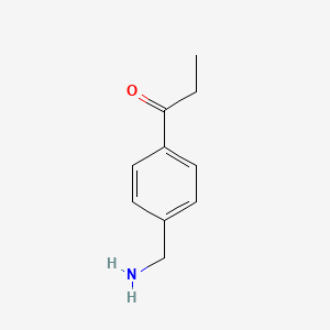 molecular formula C10H13NO B3331850 1-(4-(Aminomethyl)phenyl)propan-1-one CAS No. 861103-05-1