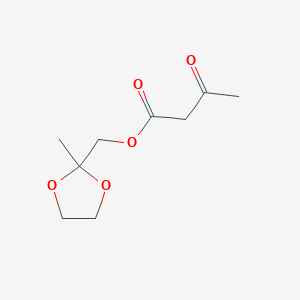 molecular formula C9H14O5 B3332048 (2-Methyl-1,3-dioxolan-2-yl)methyl 3-oxobutanoate CAS No. 86780-80-5