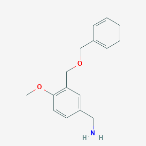 molecular formula C16H19NO2 B3332464 {3-[(Benzyloxy)methyl]-4-methoxyphenyl}methanamine CAS No. 897094-84-7