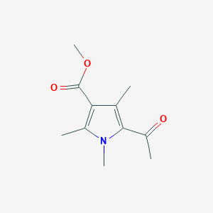 molecular formula C11H15NO3 B3332532 Methyl 5-acetyl-1,2,4-trimethyl-1H-pyrrole-3-carboxylate CAS No. 90433-82-2