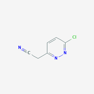 molecular formula C6H4ClN3 B3332591 2-(6-Chloropyridazin-3-yl)acetonitrile CAS No. 909401-21-4