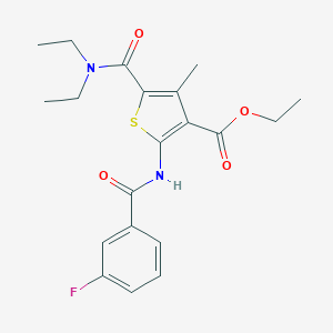 molecular formula C20H23FN2O4S B333291 ethyl 5-[(diethylamino)carbonyl]-2-[(3-fluorobenzoyl)amino]-4-methyl-3-thiophenecarboxylate 