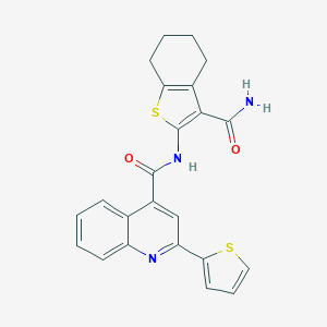 molecular formula C23H19N3O2S2 B333311 N-(3-CARBAMOYL-4,5,6,7-TETRAHYDRO-1-BENZOTHIOPHEN-2-YL)-2-(2-THIENYL)-4-QUINOLINECARBOXAMIDE 