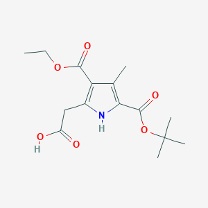 molecular formula C15H21NO6 B3333121 5-carboxymethyl-3-methyl-1H-pyrrole-2,4-dicarboxylic acid 2-tert-butyl ester 4-ethyl ester CAS No. 945381-56-6