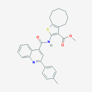 molecular formula C29H28N2O3S B333340 METHYL 2-[2-(4-METHYLPHENYL)QUINOLINE-4-AMIDO]-4H,5H,6H,7H,8H,9H-CYCLOOCTA[B]THIOPHENE-3-CARBOXYLATE 